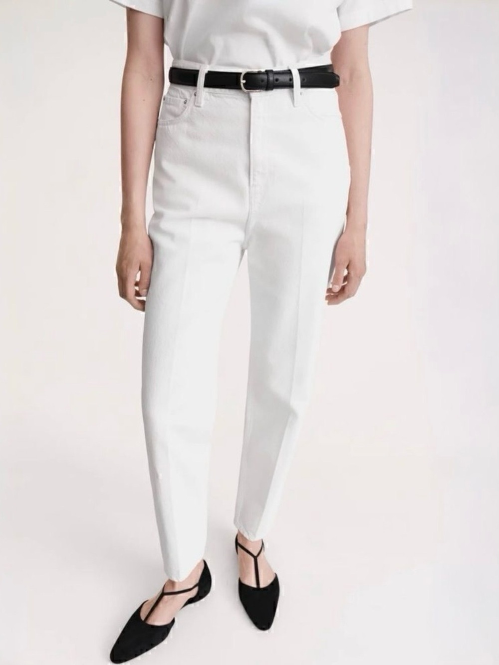 TOTEME Tapered Leg Denim in Coated White